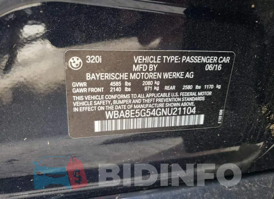 WBA8E5G54GNU21104 Photo# 10