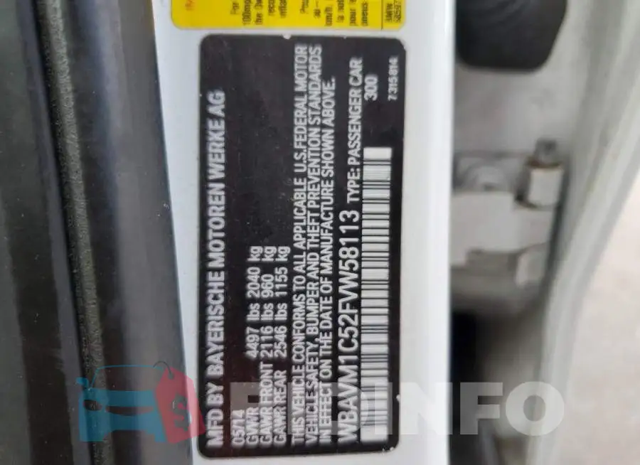 WBAVM1C52FVW58113 Photo# 13
