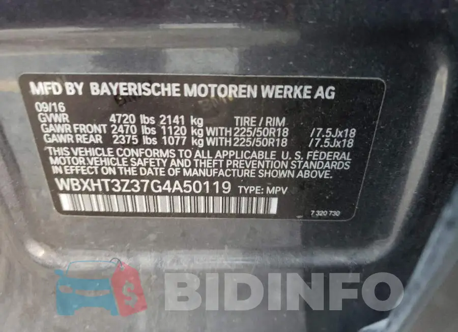 WBXHT3Z37G4A50119 Photo# 13