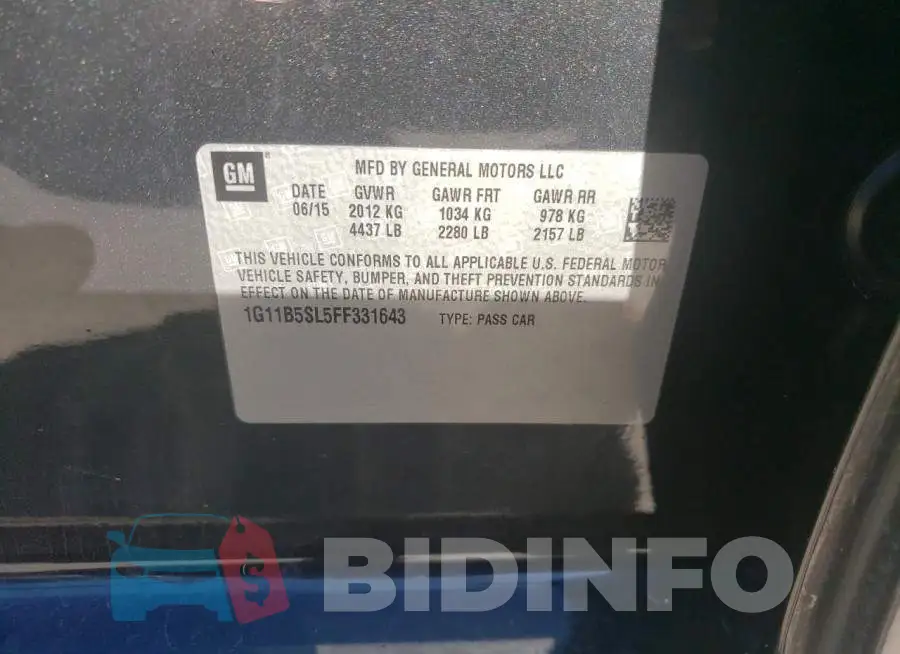 1G11B5SL5FF331643 Photo# 10