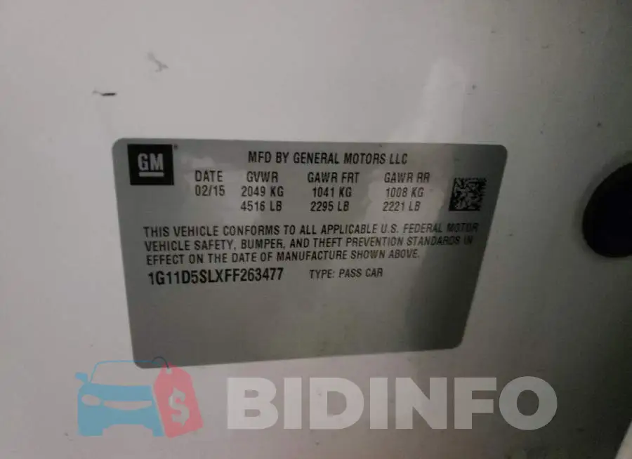 1G11D5SLXFF263477 Photo# 10