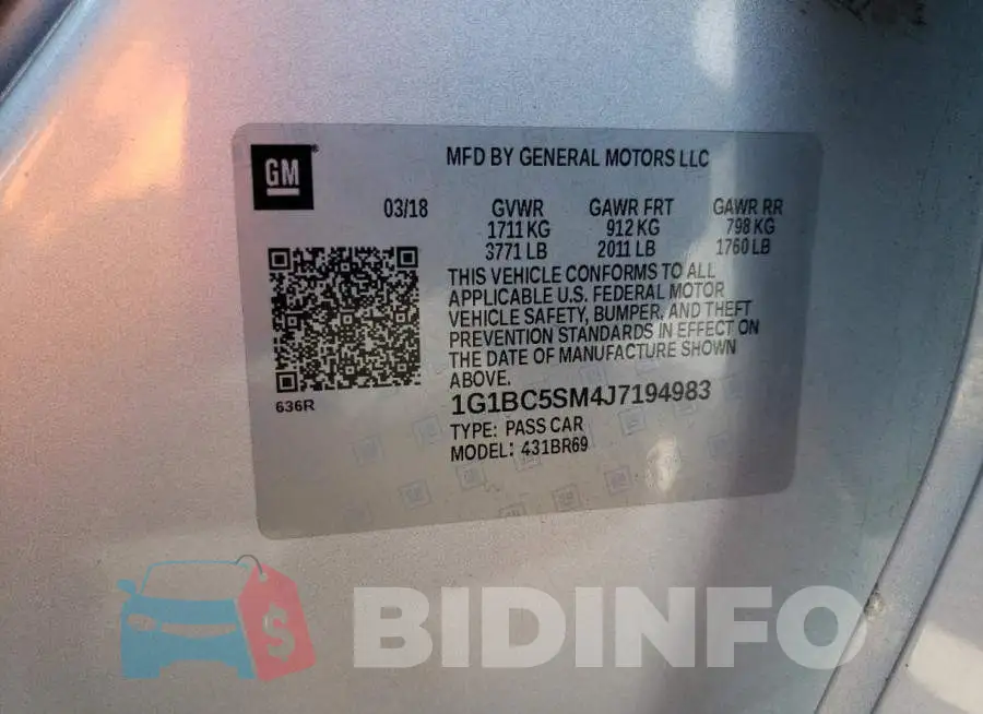 1G1BC5SM4J7194983 Photo# 10