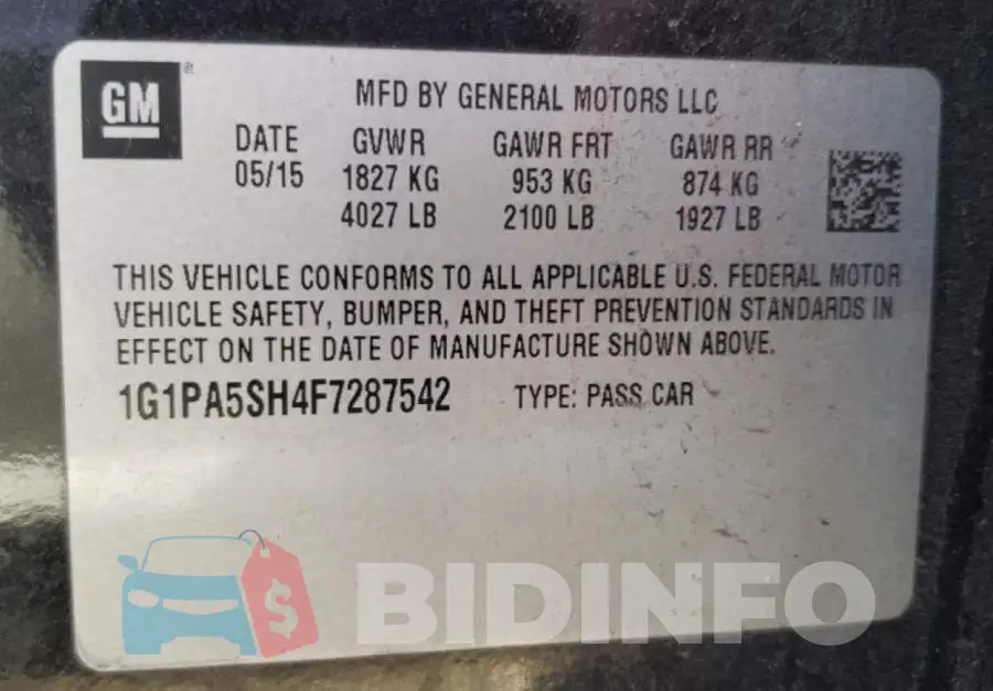 1G1PA5SH4F7287542 Photo# 10