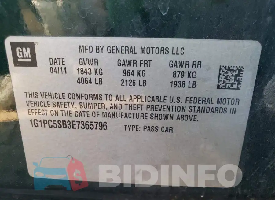 1G1PC5SB3E7365796 Photo# 10