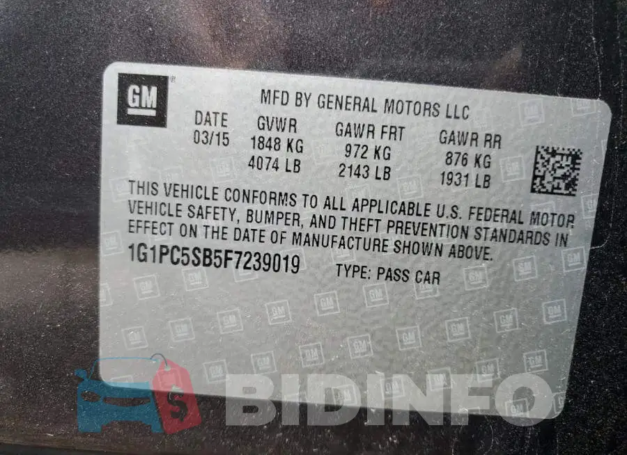 1G1PC5SB5F7239019 Photo# 10