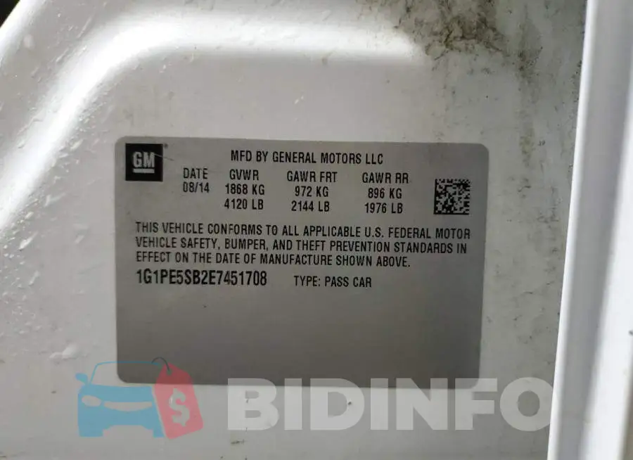 1G1PE5SB2E7451708 Photo# 12