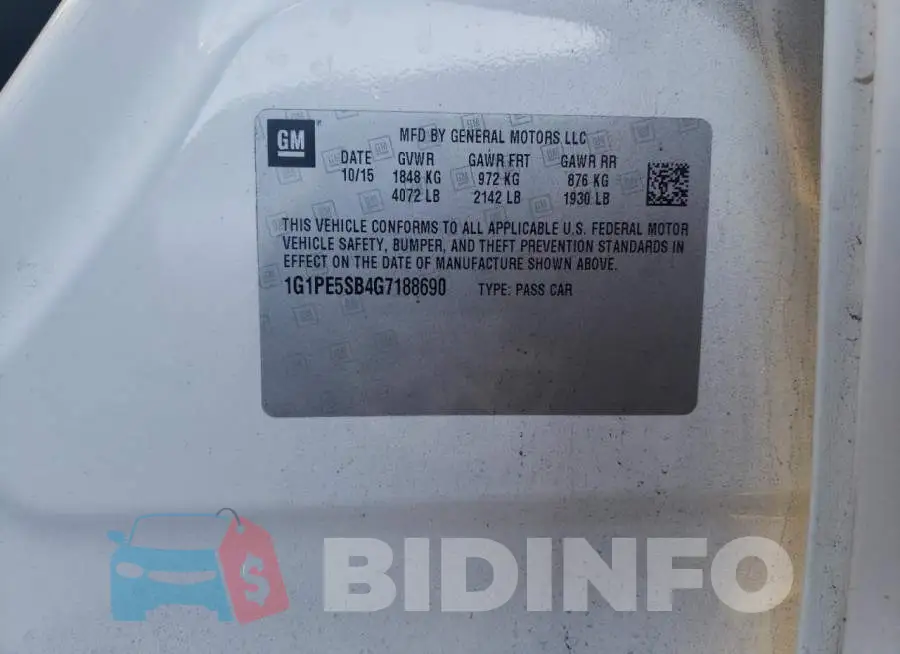 1G1PE5SB4G7188690 Photo# 13