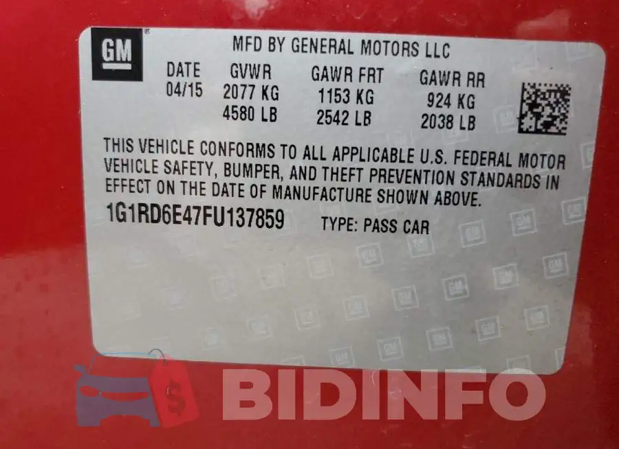 1G1RD6E47FU137859 Photo# 13