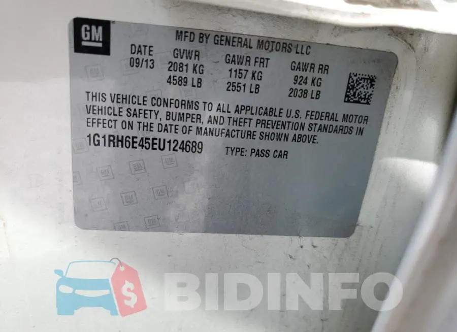 1G1RH6E45EU124689 Photo# 10