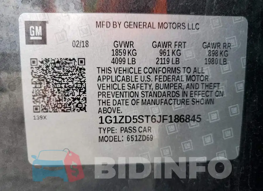 1G1ZD5ST6JF186845 Photo# 10