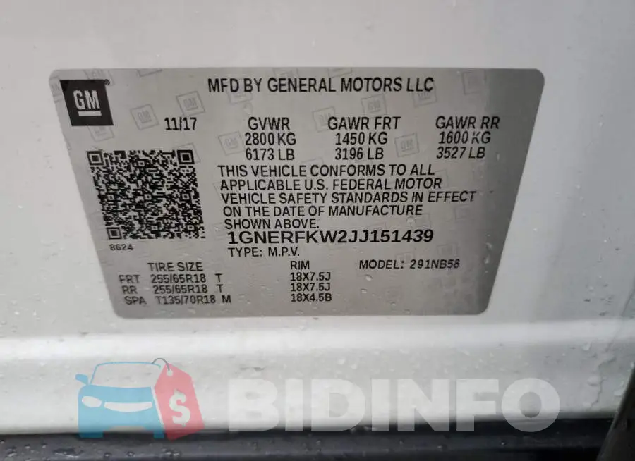 1GNERFKW2JJ151439 Photo# 10