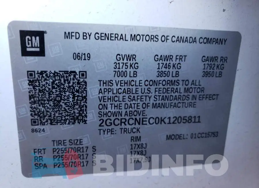 2GCRCNEC0K1205811 Photo# 12