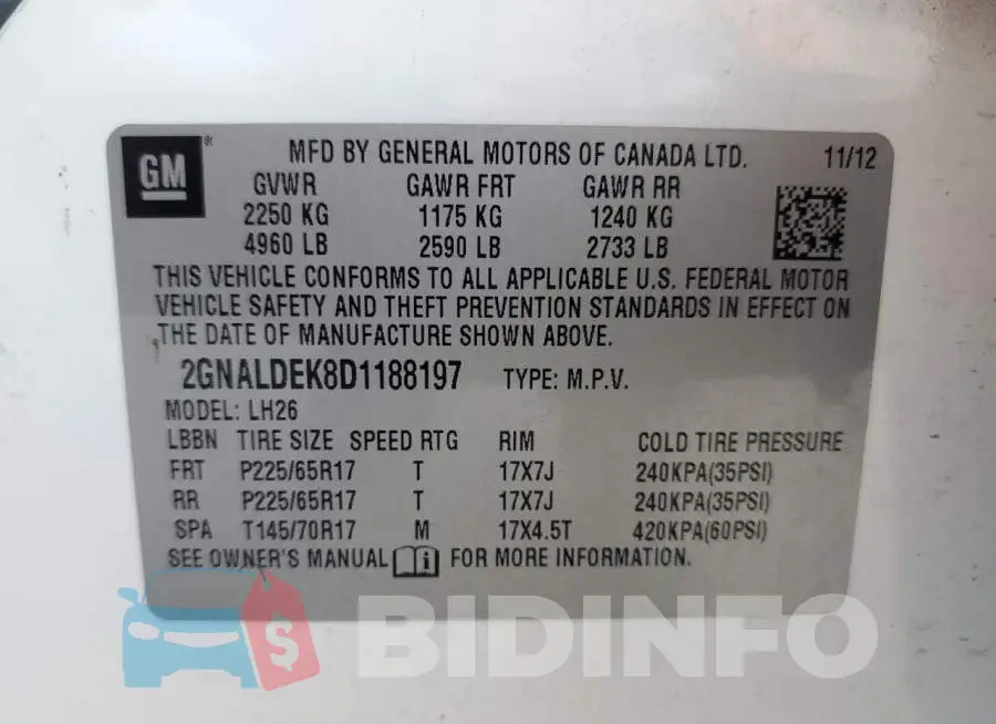 2GNALDEK8D1188197 Photo# 10