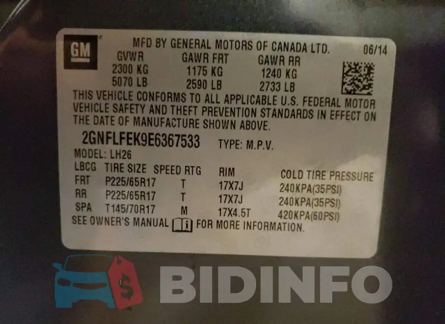 2GNFLFEK9E6367533 Photo# 10