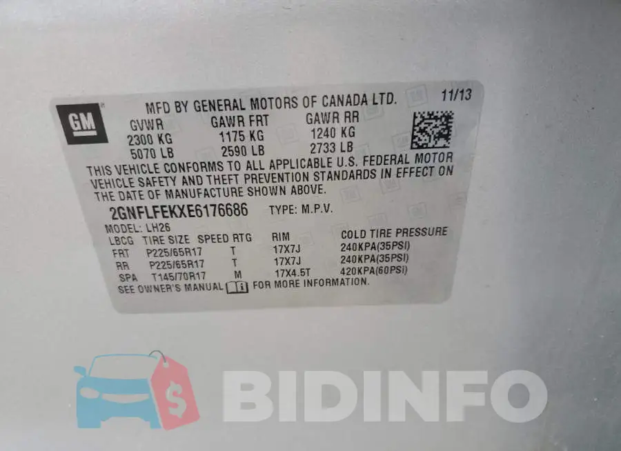 2GNFLFEKXE6176686 Photo# 13
