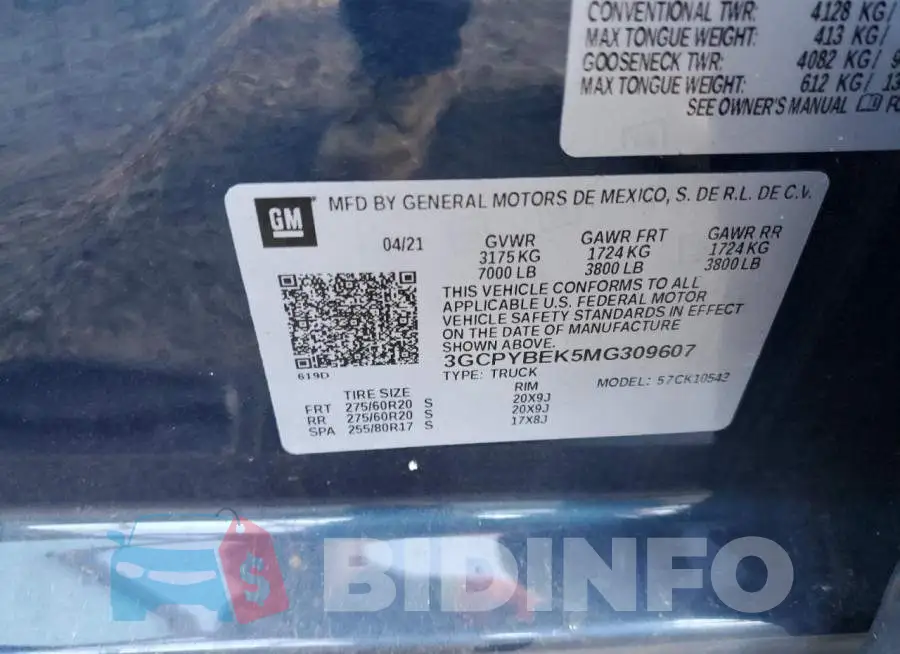 3GCPYBEK5MG309607 Photo# 10