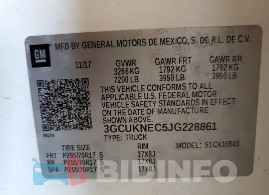 3GCUKNEC5JG228861 Photo# 12