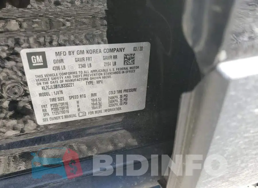KL7CJLSB1LB335221 Photo# 12