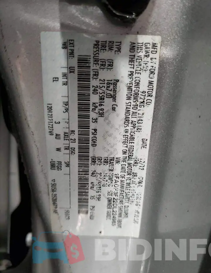 1FADP3F22DL224985 Photo# 10