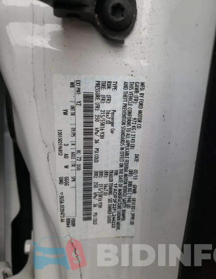 1FADP3F22FL244222 Photo# 10