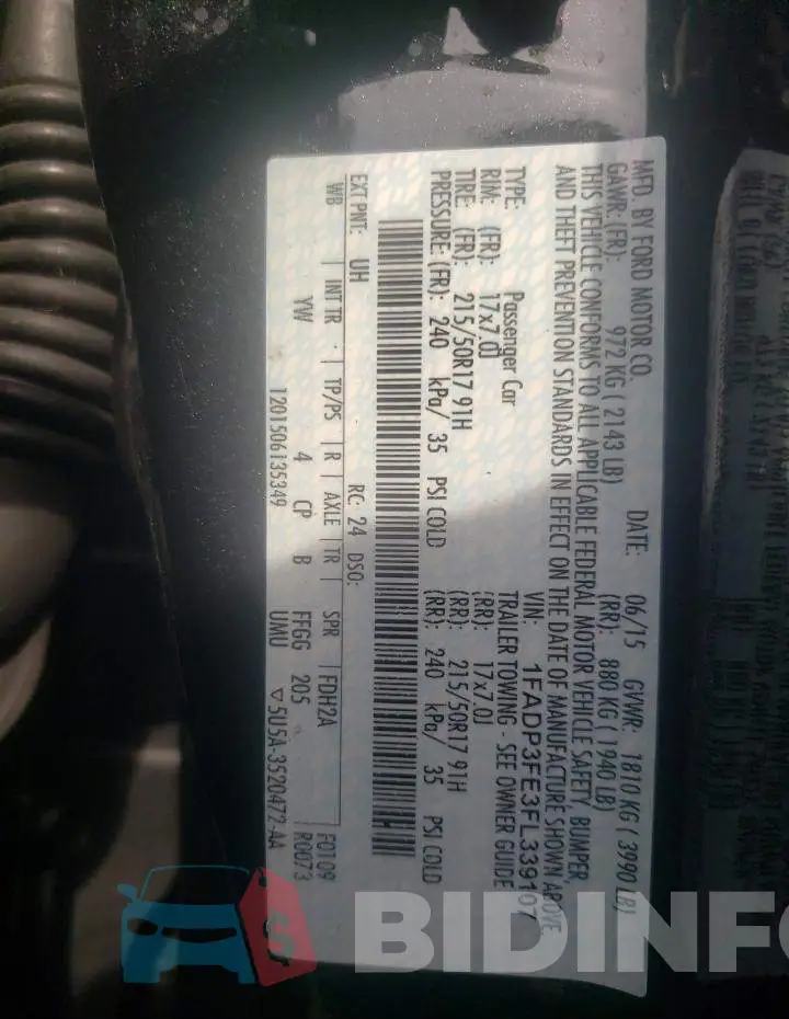 1FADP3FE3FL339107 Photo# 10