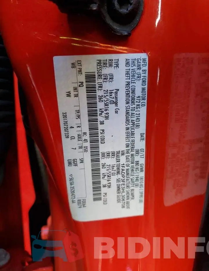 1FADP3FE3HL306708 Photo# 10