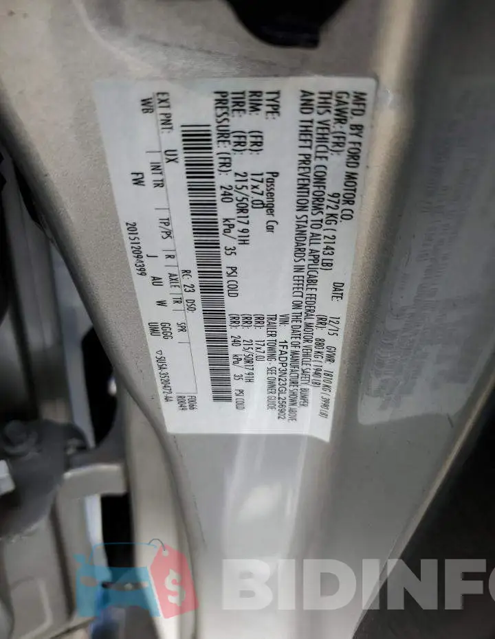 1FADP3N23GL256902 Photo# 10