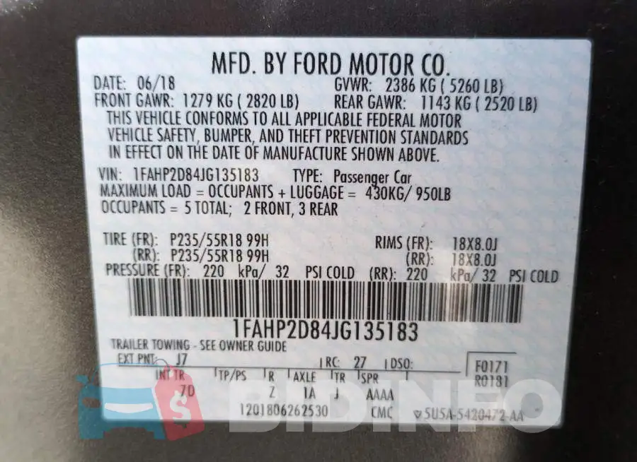 1FAHP2D84JG135183 Photo# 10