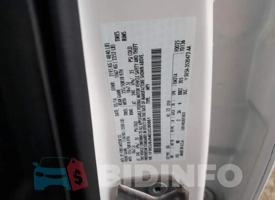 1FMCU9J94EUC80861 Photo# 12