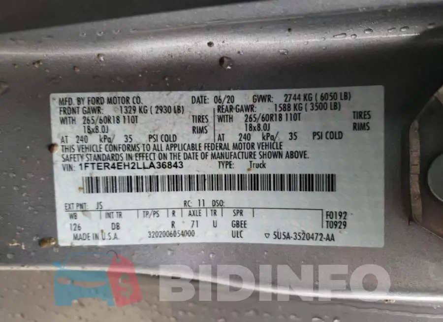1FTER4EH2LLA36843 Photo# 10