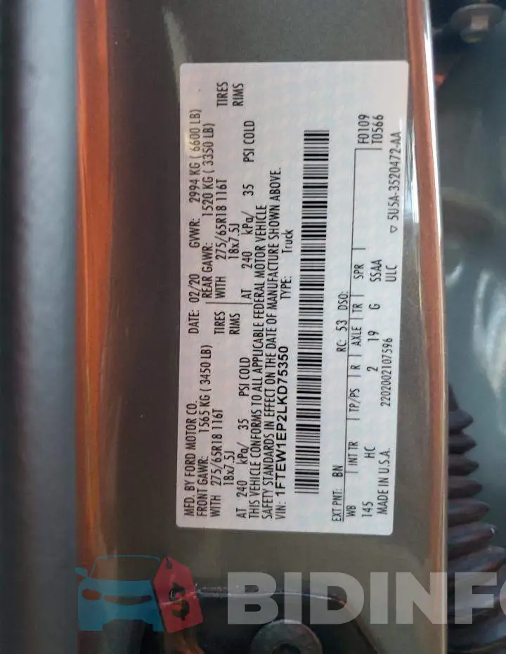 1FTEW1EP2LKD75350 Photo# 10