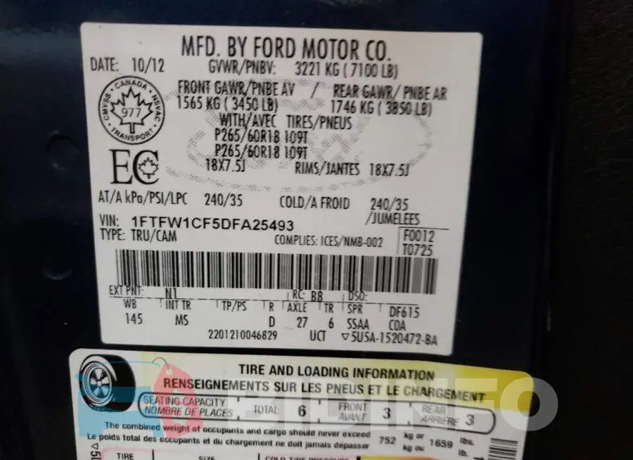 1FTFW1CF5DFA25493 Photo# 10