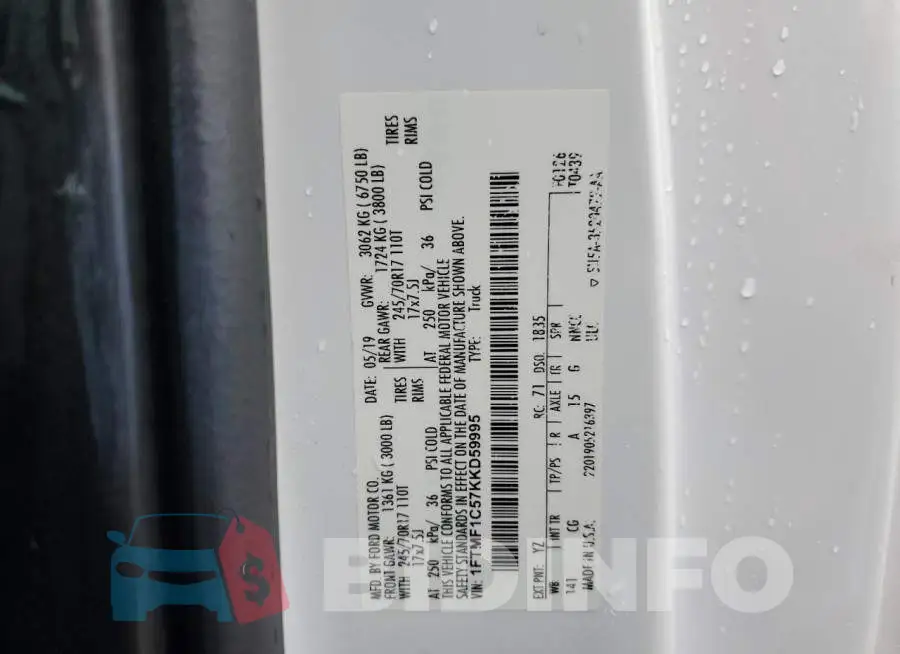1FTMF1C57KKD59995 Photo# 10