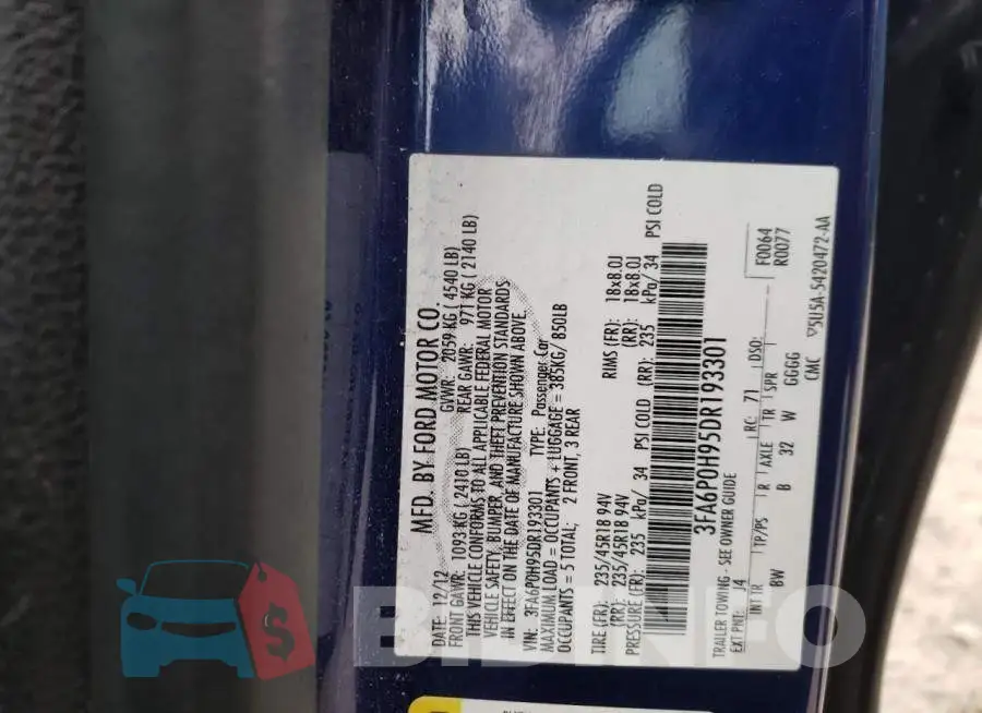 3FA6P0H95DR193301 Photo# 13