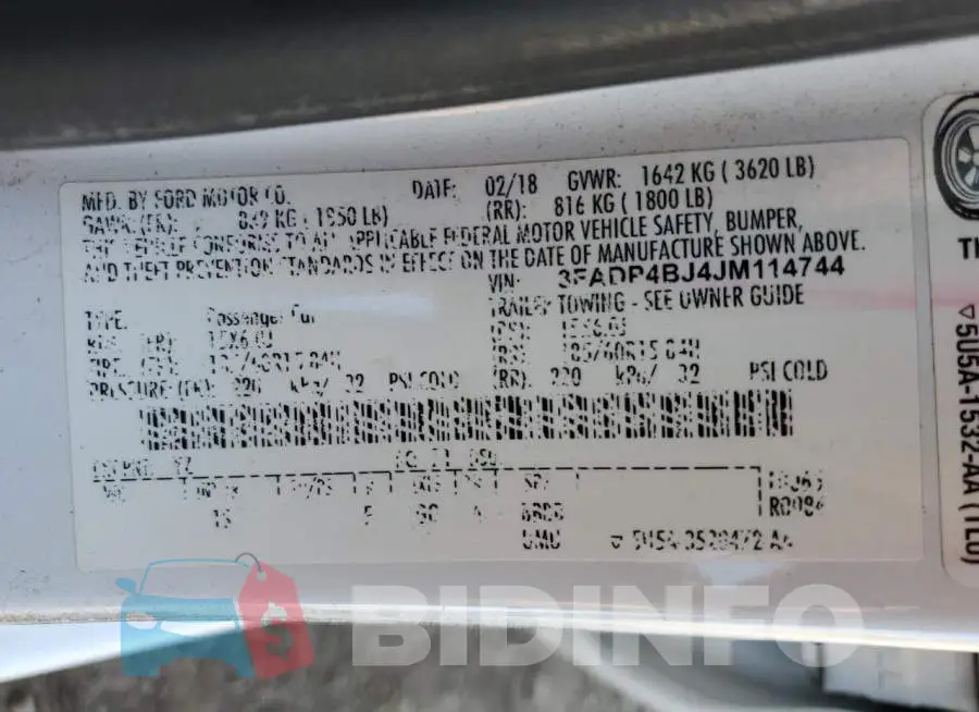 3FADP4BJ4JM114744 Photo# 12