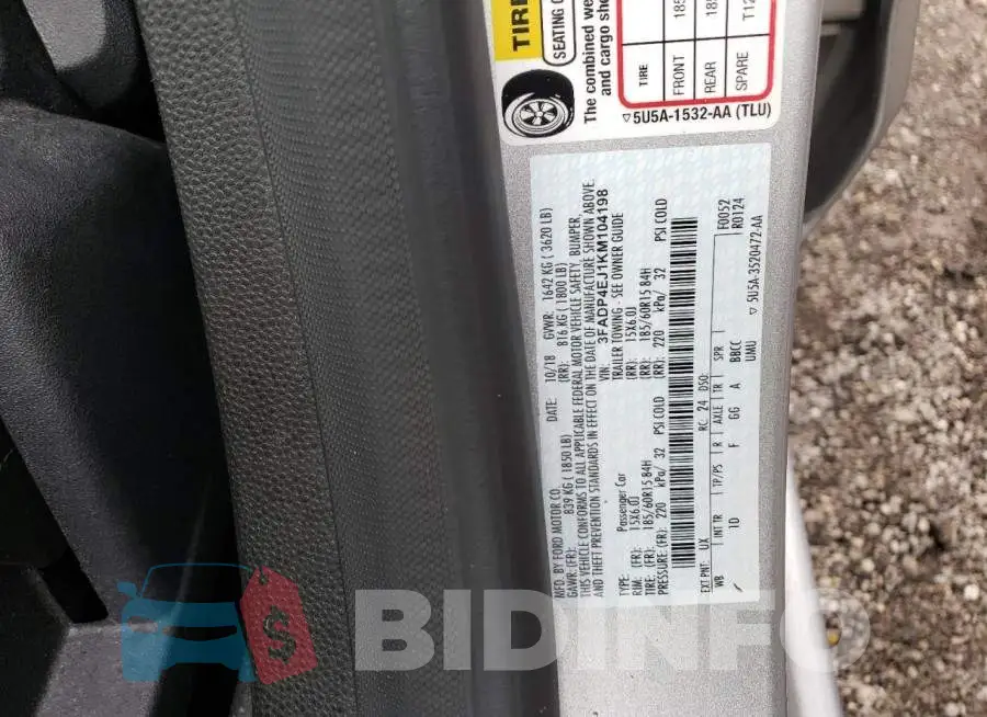 3FADP4EJ1KM104198 Photo# 10