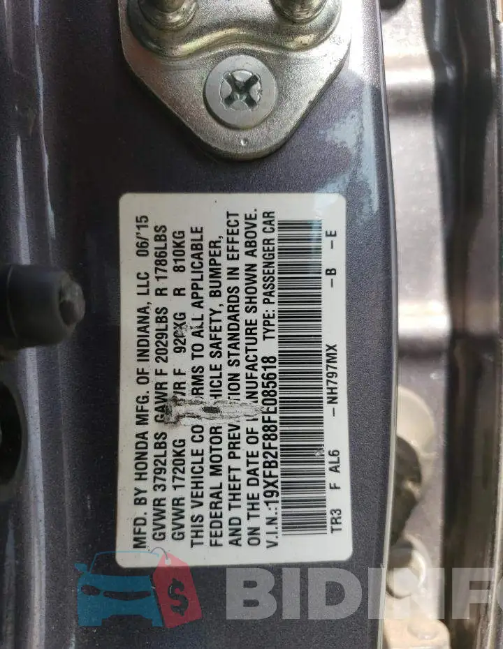 19XFB2F88FE085618 Photo# 10