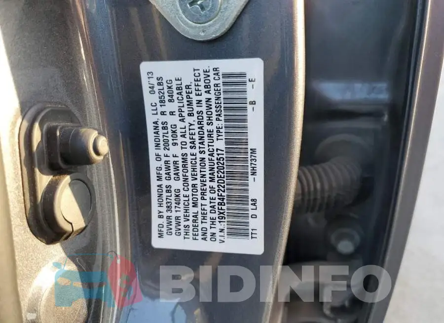 19XFB4F22DE202517 Photo# 12