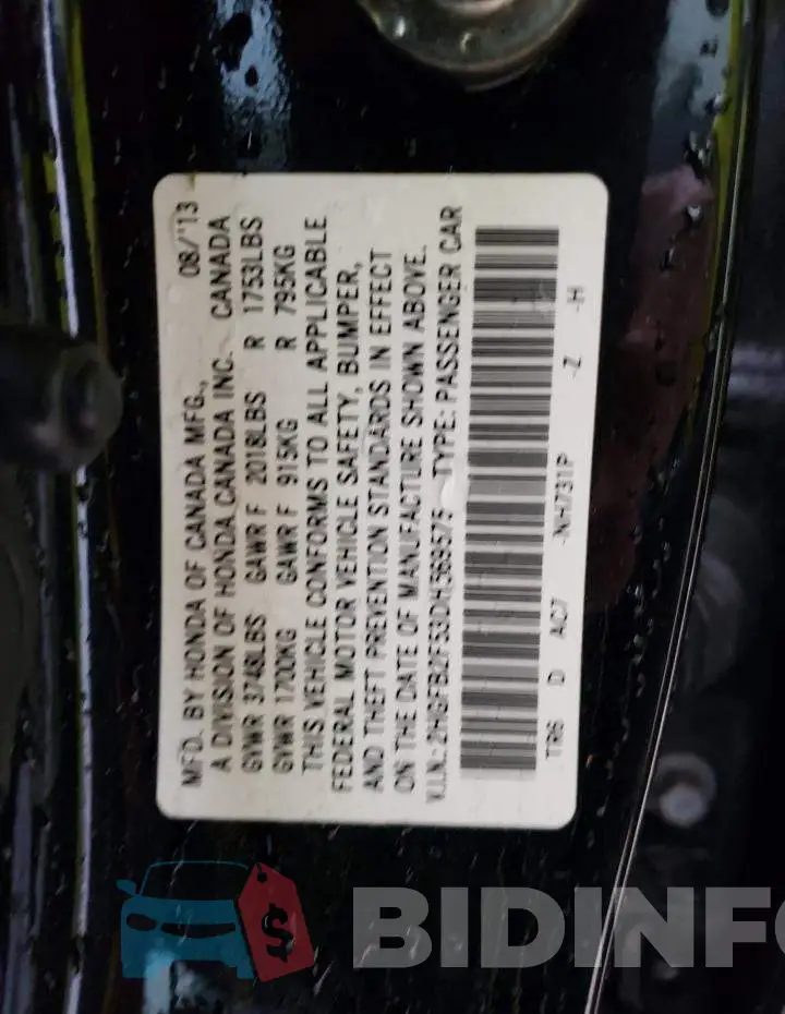 2HGFB2F53DH569575 Photo# 10