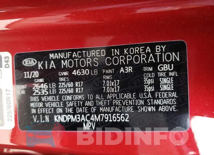 KNDPM3AC4M7916562 Photo# 10