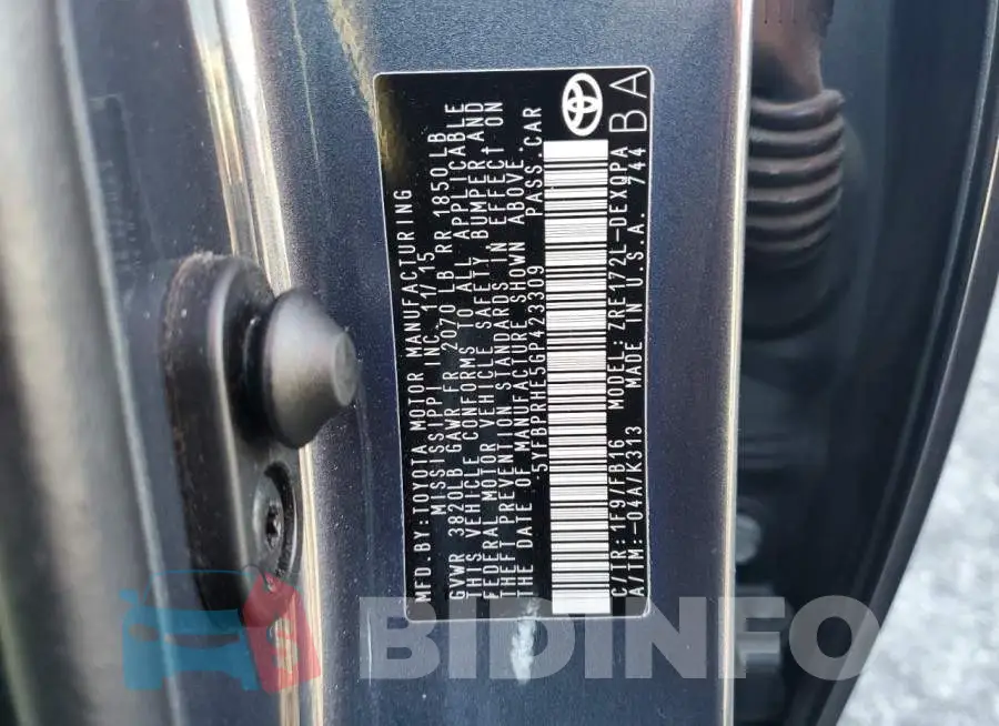 5YFBPRHE5GP423309 Photo# 12