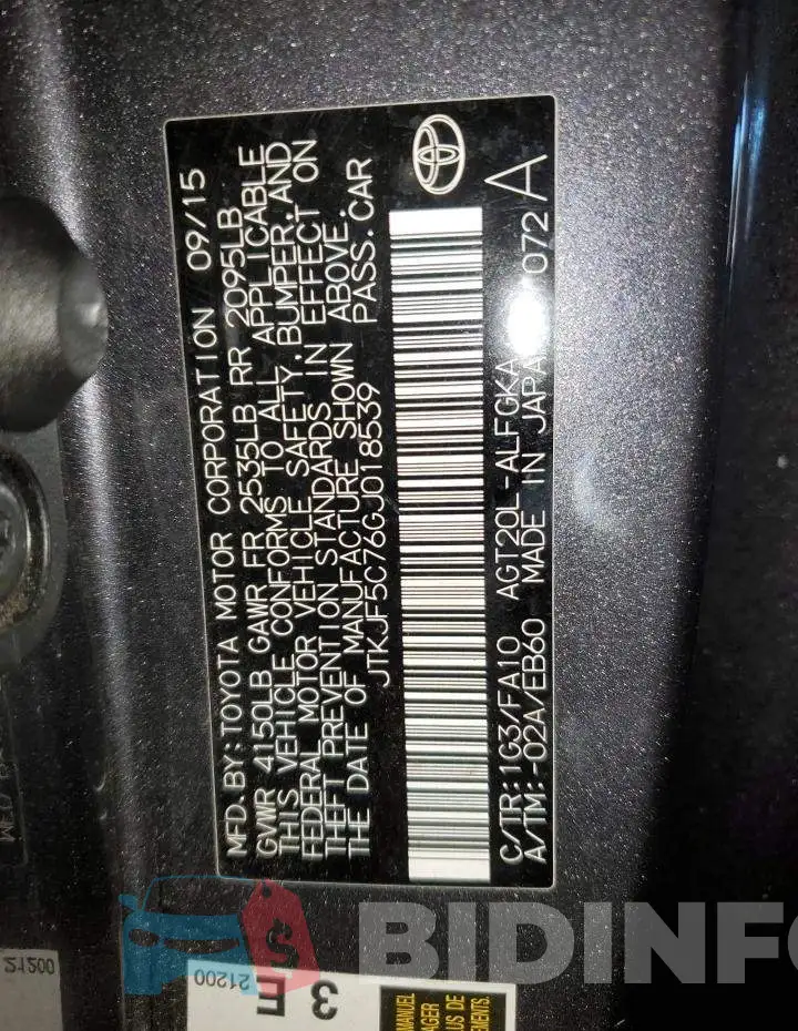 JTKJF5C76GJ018539 Photo# 12