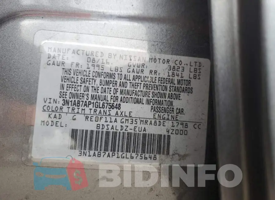 3N1AB7AP1GL675648 Photo# 10