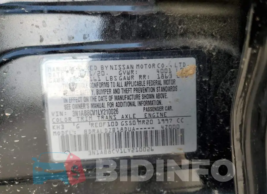 3N1AB8CV1LY210026 Photo# 12