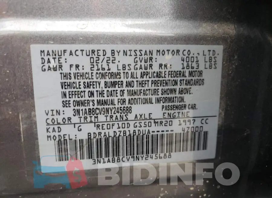 3N1AB8CV9NY245688 Photo# 12