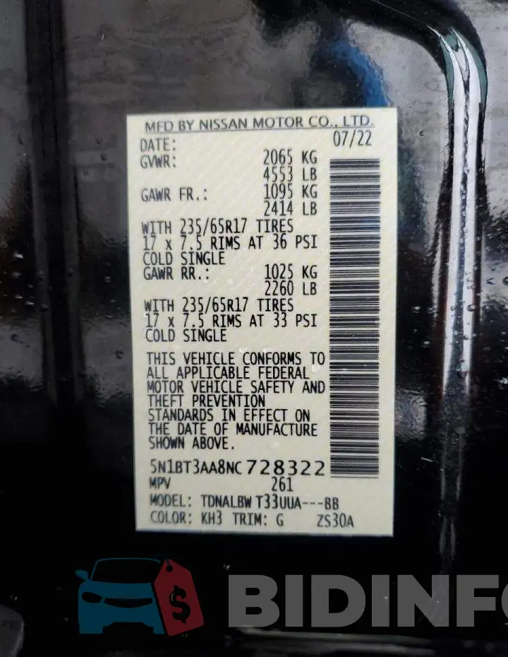 5N1BT3AA8NC728322 Photo# 10