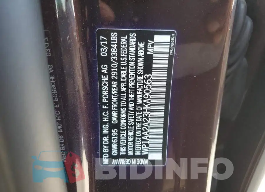WP1AA2A23HKA90563 Photo# 10