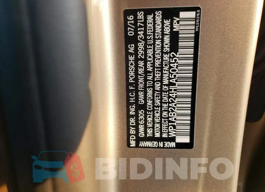 WP1AB2A24HLA50452 Photo# 13