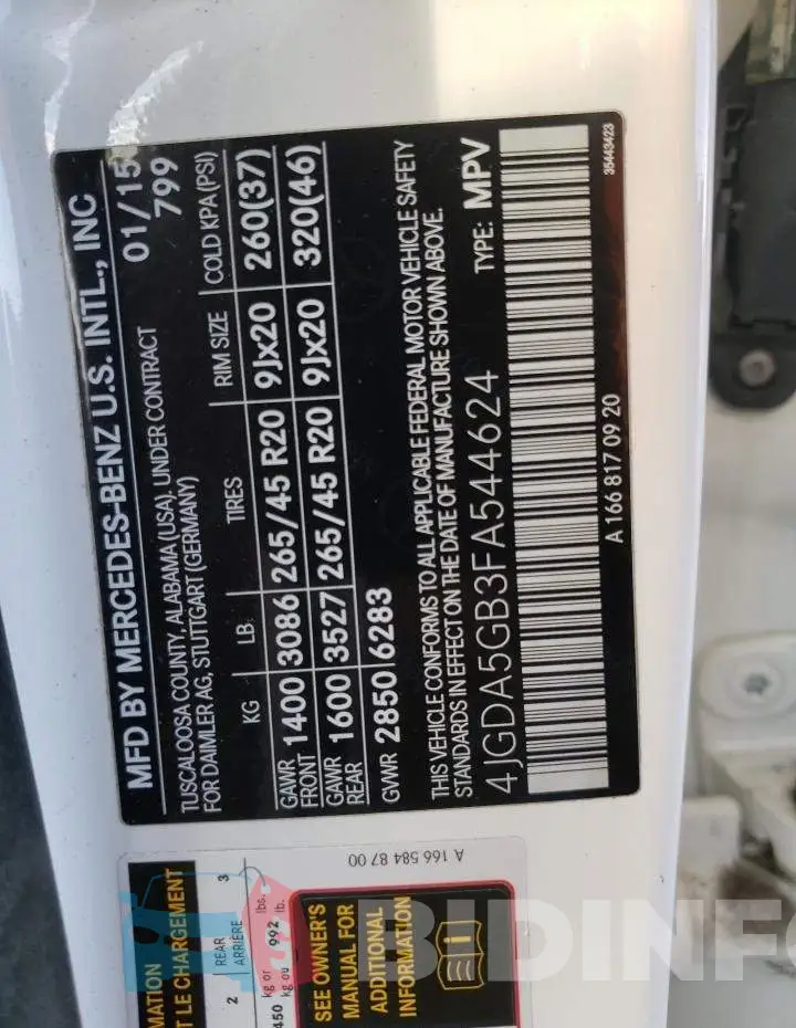 4JGDA5GB3FA544624 Photo# 10