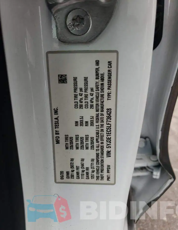 5YJ3E1EC5LF736428 Photo# 12